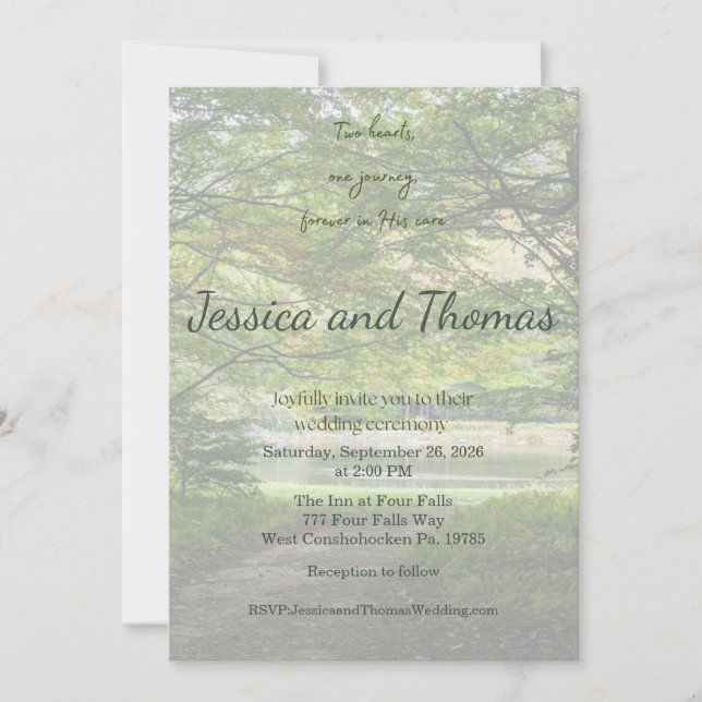 Two Hearts One Journey Photo Wedding Invitation (Devant)