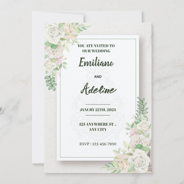 Two Hearts, One Love Einladung (Vorderseite)