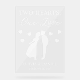 Two Hearts, One Love Personalized Wedding Acrylschild