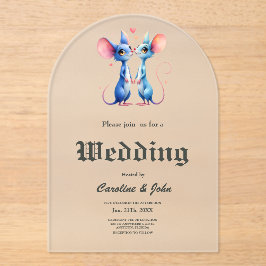 Two Hearts, One Love – Wedding Mice.  Acryleinladungen