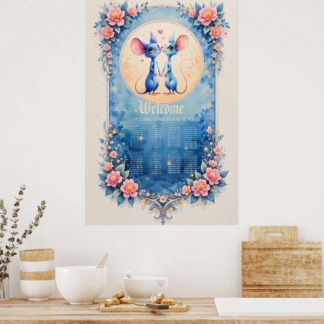Two Hearts, One Love – Wedding Mice.  Poster (Küche)
