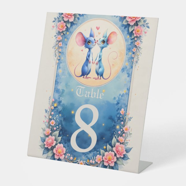 Two Hearts, One Love – Wedding Mice.  Sockelschild (Vorderseite)