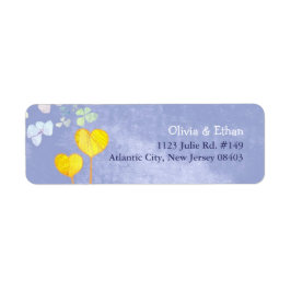 Two Hearts Rustic Blue Wedding Rücksendeadresse