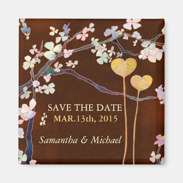 Two Hearts Save the Date Wedding Magnet (Vorne)