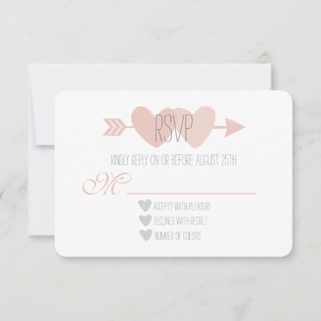 Two Hearts UAWG RSVP Karte (Vorderseite)