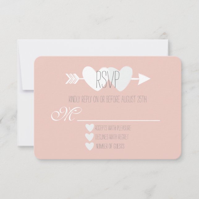 Two Hearts UAWG RSVP Karte (Vorderseite)