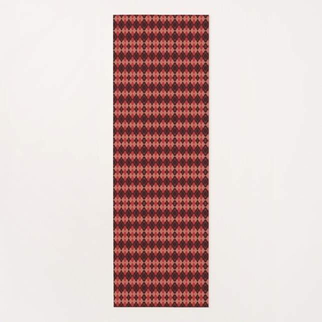 Two images of a red and black plaid rectangular  yogamatte (Vorderseite)