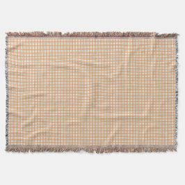 Two images of a woven blanket featuring a beige  decke