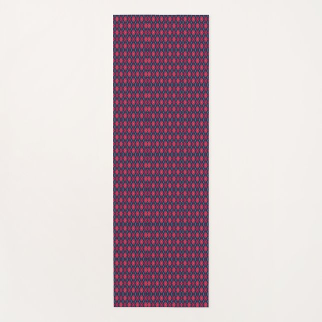 Two images show a purple and pink geometric  yogamatte (Vorderseite)
