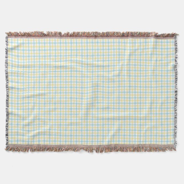 Two images show a woven throw blanket  decke (Vorderseite)