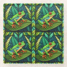 Two intricately designed panels feature vibrant  glasuntersetzer