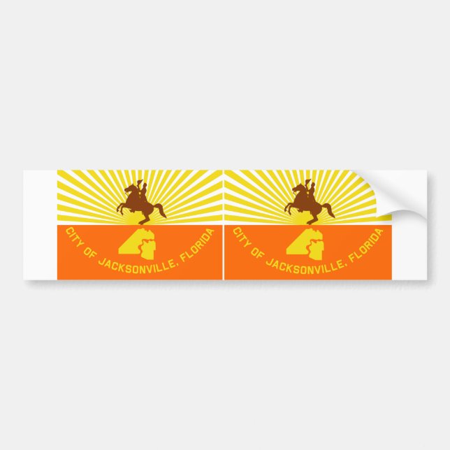 TWO Jacksonville Flag Autoaufkleber (Vorne)