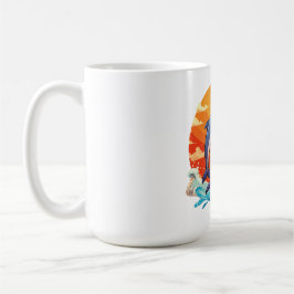 Two jumping cartoon dolphin kaffeetasse