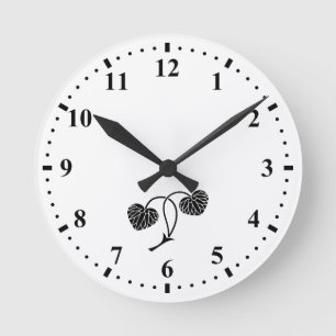 Two-leaf hollyhock runde wanduhr