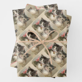 Two lovely Victorian kittens Geschenkpapier Set