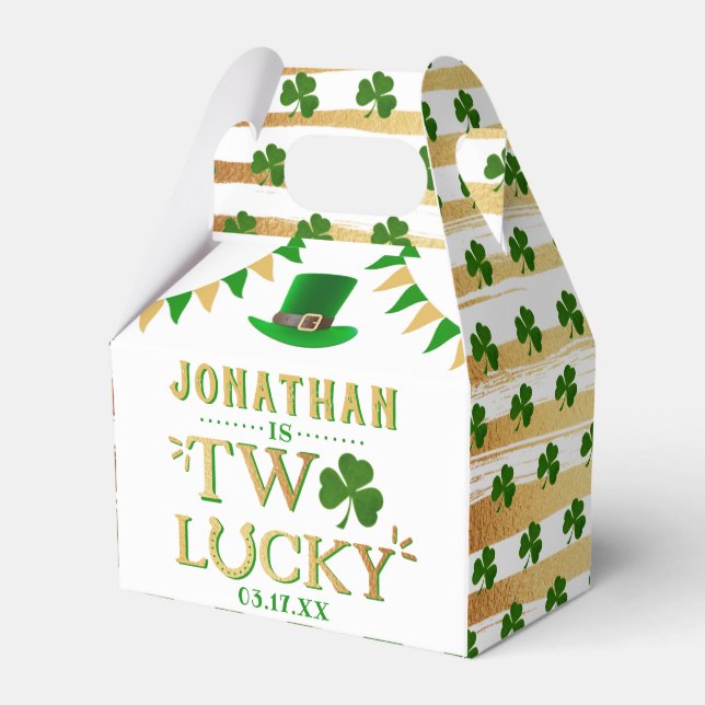 Two Lucky St. Patrick's Day 2. Geburtstag Geschenkschachtel (Vorderseite)