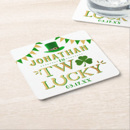 Two Lucky St. Patrick's Day 2. Geburtstag Rechteckiger Pappuntersetzer