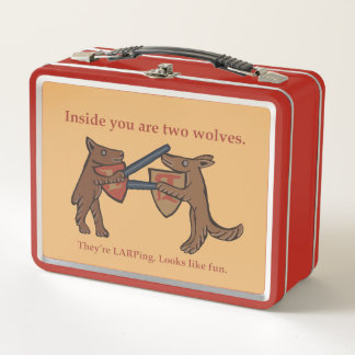 Two Medieval Wolves Metal Lunchbox