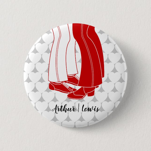 Two men kissing on Valentine's Day Button (Vorderseite)