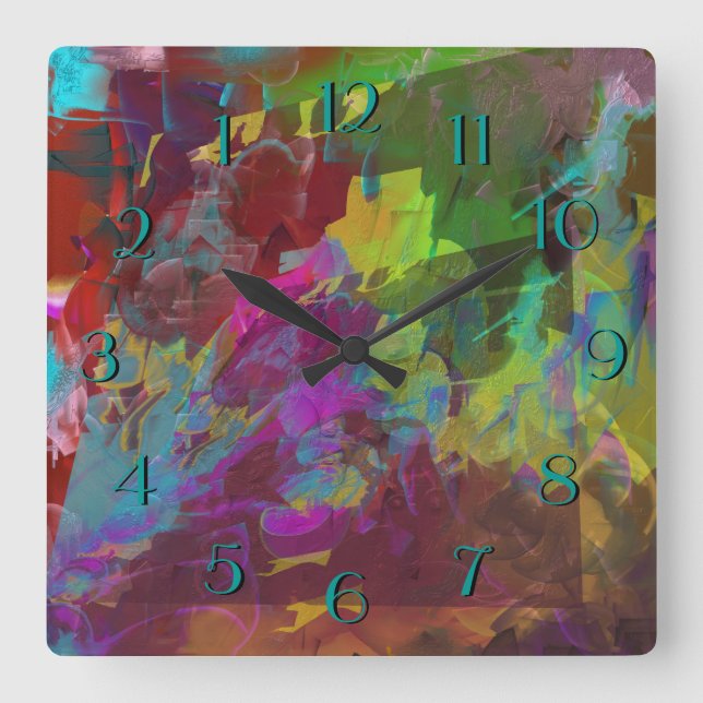 Two on one quadratische wanduhr (Vorderseite)