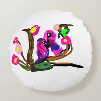 Two parrots live  rundes kissen