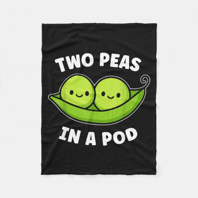 Two Peas In A D Cute Kawaii Funny  Fleecedecke (Vorderseite)