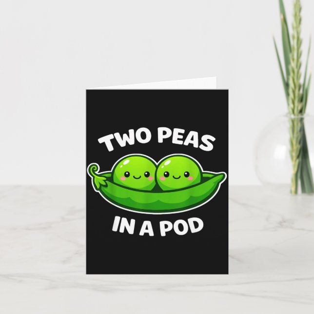 Two Peas In A D Cute Kawaii Funny  Karte (Vorderseite)