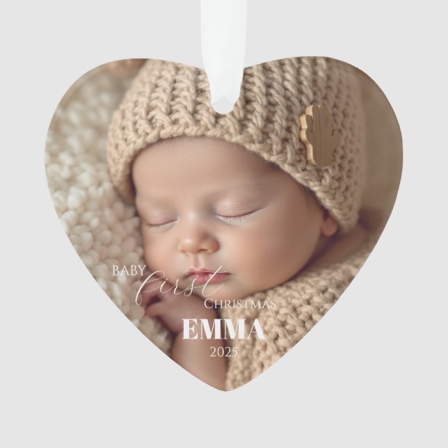 Two Photos Minimalist Baby First Christmas (devant)
