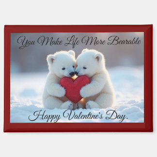 Two Polar Bear Cubs Valentine Magnet