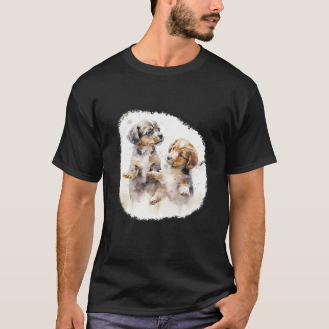 Two puppies in watercolour style T-Shirt (Vorderseite)