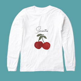Two Red Cherries Illustration | Cute Fruit Art Tri-Blend Shirt