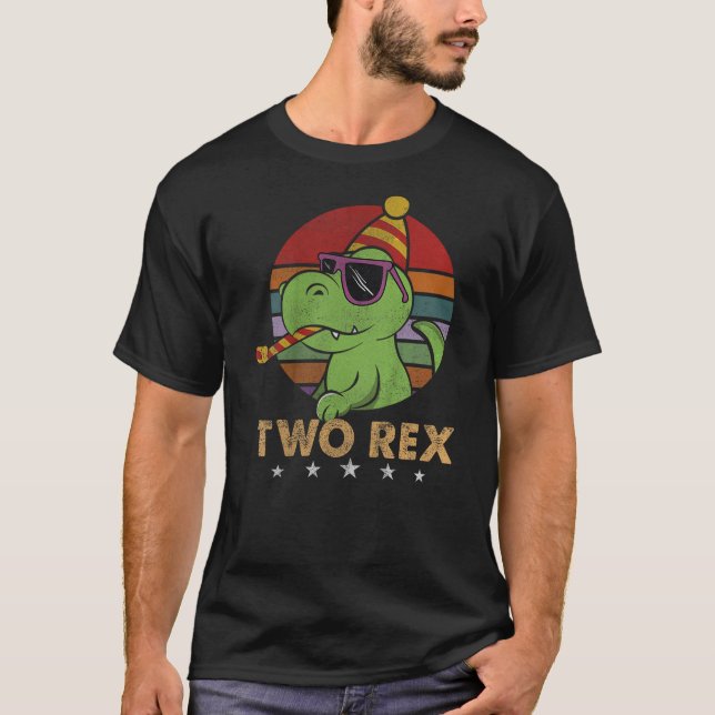 Two Rex Shirt Dinosaur T-Rex Boy 2nd Birthday 2 Ye (Vorderseite)