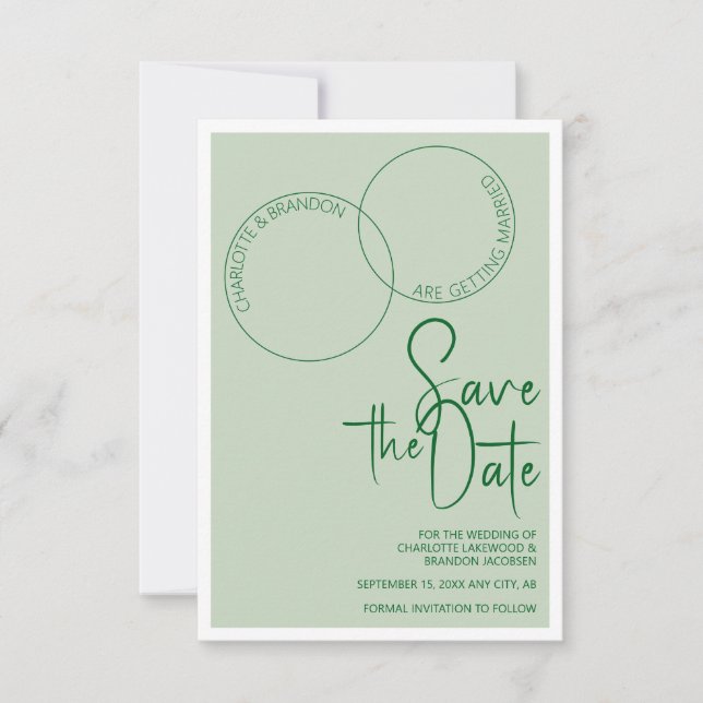 Two Rings Save The Wedding Date Invitation (Devant)