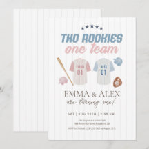 Two Rookies One Team Baseball Sibling Birthday