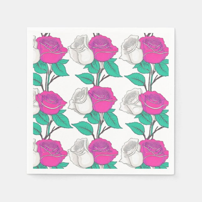 Two Rose Napkin Serviette (Vorderseite)