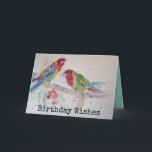 Two Rosella Parrots Watercolour Birthday Card Karte<br><div class="desc">Two Rosella Parrots Watercolour haben wir Branch Birthday Card. Designed from one of my original watercolour paintings,  enjoy!</div>