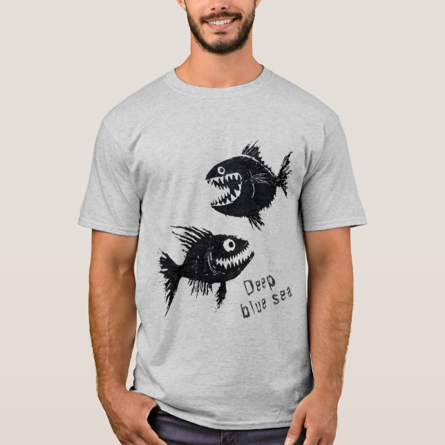 Two scary fish, personalized T-Shirt (Vorderseite)
