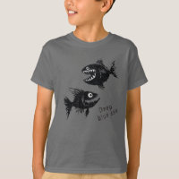 Two scary fish, tattoo style, personalized