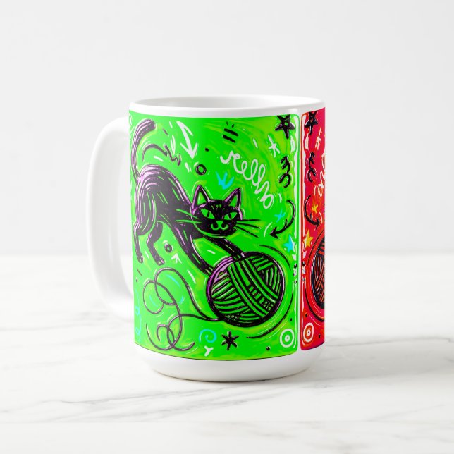 Two-Sided Cat Kaffeetasse (Vorderseite Links)