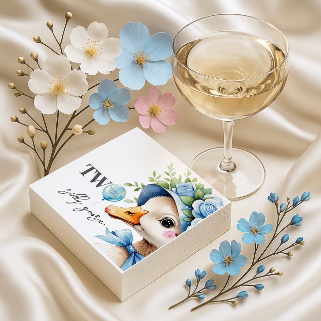 Two Silly Goose Boy Birthday  Serviette (Von Creator hochgeladen)