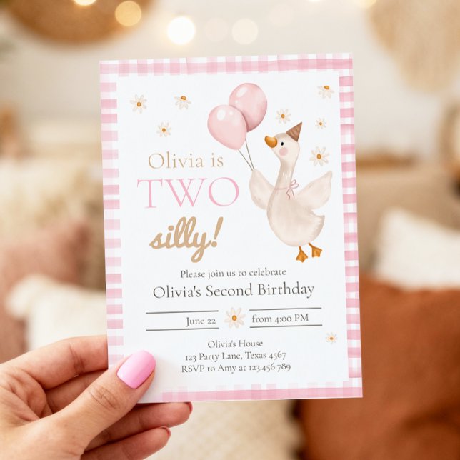 Two Silly Goose Spring Party Farm Girl Birthday Einladung (Von Creator hochgeladen)