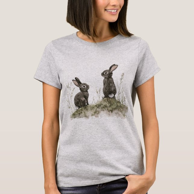 Two Smoky Grey Bunnies T-Shirt (Vorderseite)