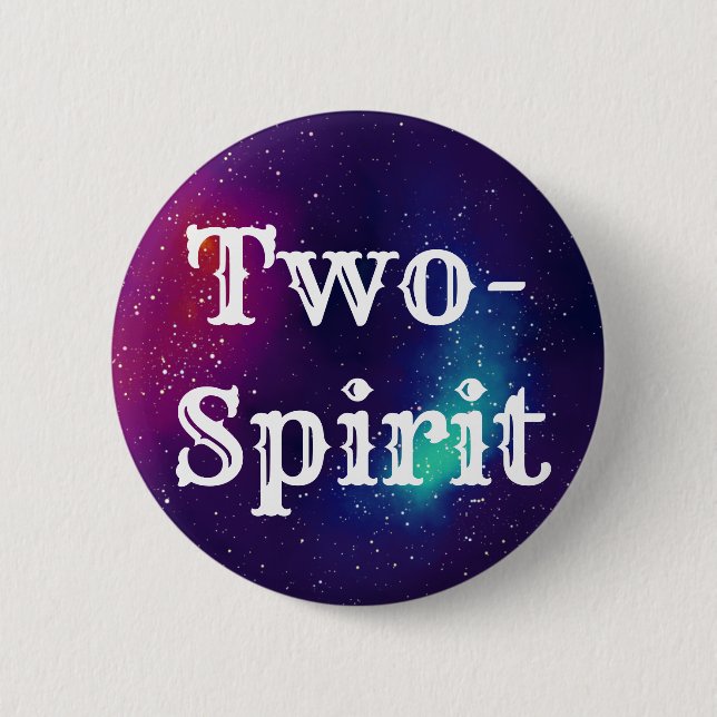 Two-Spirit Customizable Galaxy Identity Button (Vorderseite)