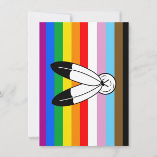 Two-Spirit-LGBTQ+-Progress-Pride-Flagge Feiertagskarte