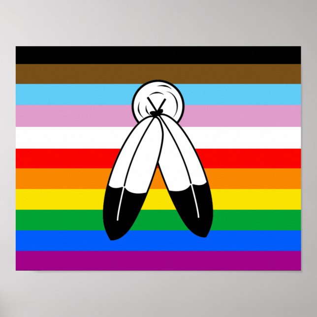 Two-Spirit-LGBTQ+-Progress-Pride-Flagge Poster (Vorne)
