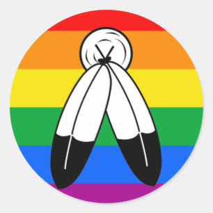 Two-Spirit-LGBTQ+-Stolzflagge Runder Aufkleber