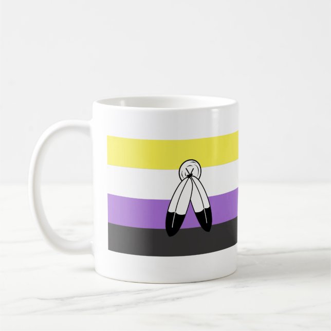 Two-Spirit Nonbinary-Stolzflagge Kaffeetasse (Links)