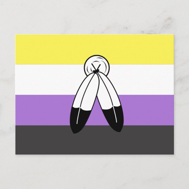 Two-Spirit Nonbinary-Stolzflagge Postkarte (Vorderseite)