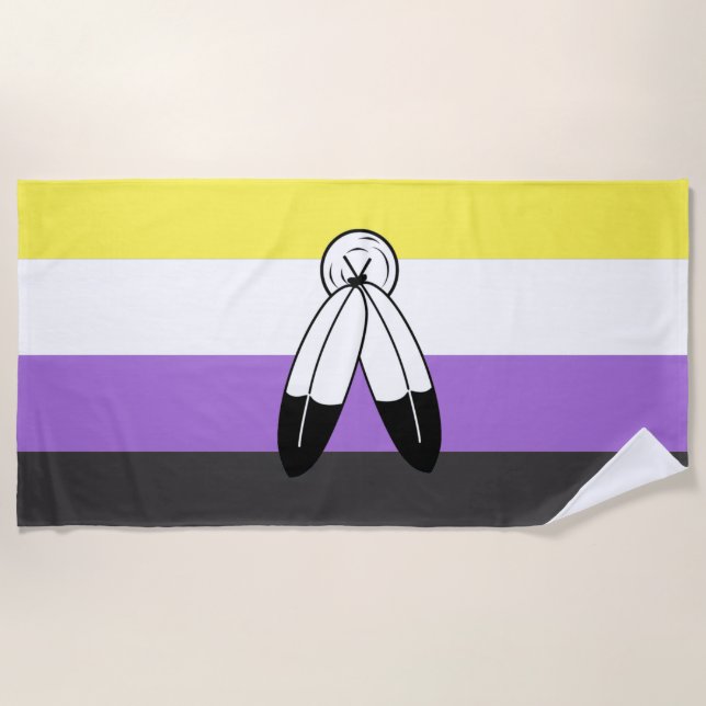 Two-Spirit Nonbinary-Stolzflagge Strandtuch (Vorderseite)