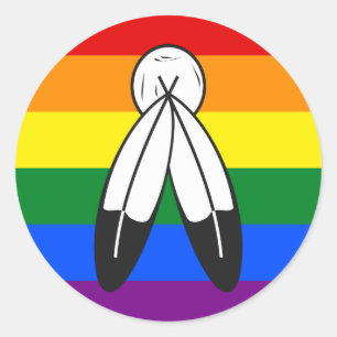 Two-Spirit Pride Flag Runder Aufkleber